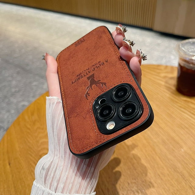 Luxury Matte Leather Non-slip case For iphone 15 14 13 12 11 Pro Max Wapiti Shockproof Back Cover