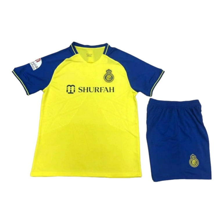 Blue and yellow sport football kits jersey t-shirt