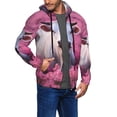 thumbnail image 2 of Uemuo Flower Field Cow for Men's Fashion Full-zip Hoodies & Sweatshirts with Kangaroo Pocket, Zip-up Hooded Sweatshirt, Moisture Wicking & Breathable-Small, 2 of 5
