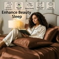 thumbnail image 4 of Amay Satin Silk Fitted Sheet – Twin Size, Chocolate – Deep Pocket 16 Inch, Lightweight Summer Bedding with Sleek Finish for Modern Bedroom, Guest Room, or Dorm, 4 of 5