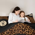 thumbnail image 4 of Castle Fairy Black Billiards Full Size Bedding Sets 7 Pieces, Vintage Leopard Print Full Size Bed in a Bag,Black Reversible, 4 of 7