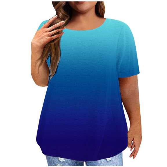 Summer Savings Clearance 2024! TAGOLD Womens Summer Short Sleeve Tops,Plus Size Tops For Women Sexy V-Neck Blouse Lace Casual Loose Summer Short Sleeve Blouse