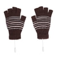 thumbnail image 3 of Guantes de calefacción BRILLAR 1 par 5V USB invierno cálido medio dedo mitones café, 3 of 10