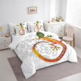 thumbnail image 3 of Homewish Boho Gecko Print 7-Piece Bedding Comforter Set,Vintage Bohemain Pattern King Bedding Sets,White Gray Orange Bed Sheets For Boys Kids,Ultra Soft Home Decor Reversible, 3 of 8