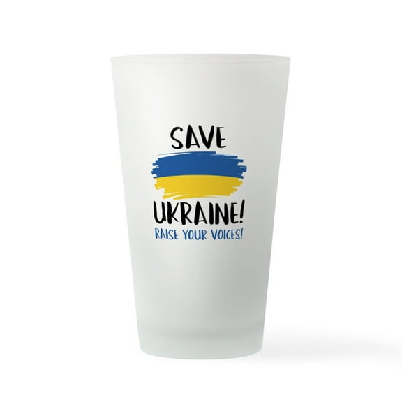 CafePress - Save Ukraine Raise Your Voices - Pint Glass, Drinking Glass, 16 oz. CafePress