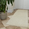 thumbnail image 2 of Sweet Home Stores Cozy Solid 3x8 Indoor Shag Runner Rug, 2'7" x 8', Ivory, 2 of 5