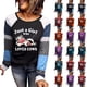 thumbnail image 5 of Camisetas estampadas de vacas sueltas divertidas vintage de manga larga con cuello redondo para mujer Fridja  FKASFK397, 5 of 5