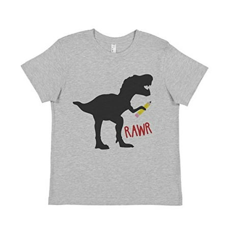 

7 ate 9 Apparel Kids Dino Dinosaur School Shirt Grey