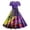 Purple, variant on FYEGRE Women's Carnival Dress 1950s Floral Print Dress for Women Elegant Short Sleeve Party Gown Black XXL