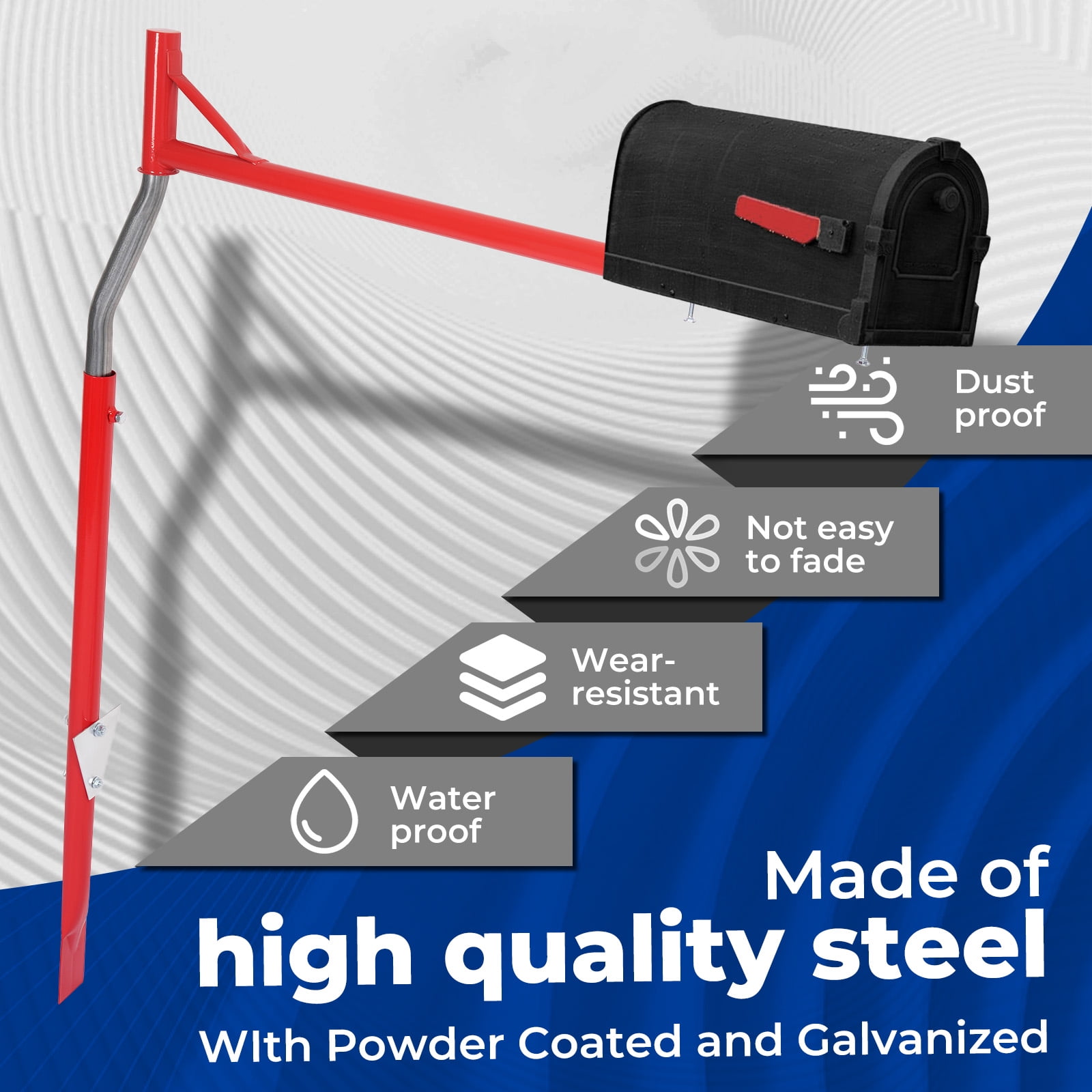 Kojem Mailbox Support Ideal for All Locations, Both Rural and Residential Galvanized Steel Mailbox Post