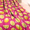 thumbnail image 3 of Yellow Lemon Fruit Slices Pink Pattern Blanket,Comfortable Soft Flannel Throw Blanket,All Season,Warm Lightweight Blankets for Sofa Bed Couch Living Room Chair,60"x80", 3 of 4