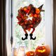 thumbnail image 5 of Coronas de Halloween, decoraciones de Halloween, sombrero de bruja y corona de piernas, iluminadas con 30 luces LED naranjas, corona iluminada para la pared de la puerta delantera, adornos para fiest, 5 of 5