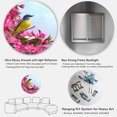 thumbnail image 5 of Designart 'Little Yellow Bird Near The Nest with Pink Flowers' Traditional Circle Metal Wall Art 23x23 - Disc of 23, 5 of 5