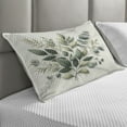 thumbnail image 2 of Ambesonne Eucalyptus Leaves Quilted Pillowcover, Botanical Art, 30" x 20", Sage Green Off White, 2 of 2