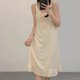 thumbnail image 4 of Women's Summer Girl's Thin Mid-length Home Clothes Pajamas With Chest Pad, 4 of 5