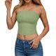 thumbnail image 4 of Blusa informal de verano sin tirantes de color liso para mujer, 2 piezas, de poliéster, 4 of 6