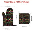 thumbnail image 2 of Pofeuu Mexican Flower 2 Print Oven Mitts and Pot Holders 4 pcs Set,High Heat Resistant 500 Degree Extra Thicken Long Kitchen Cotton Oven Glove for Cooking, 2 of 6