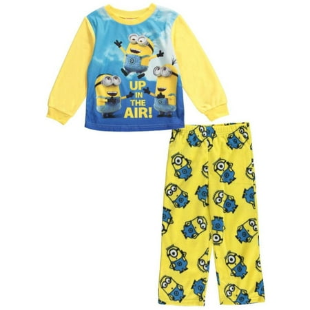 Toddler Boy Minion Pajama 2 Piece Set Up in the air