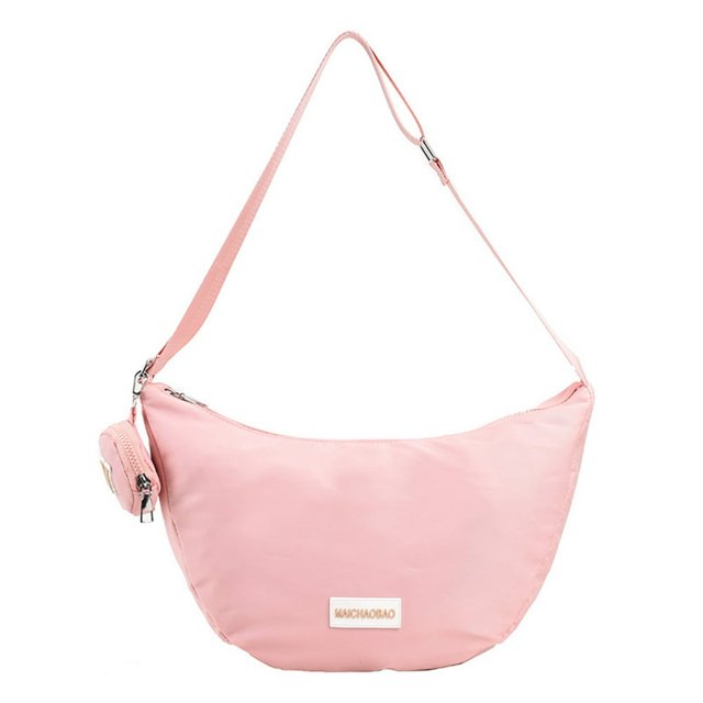 Sac Croissant pour Femmes en Forme de Demi-Lune pour École Voyage (Bleu)