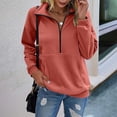 thumbnail image 2 of Women's Casual Long Sleeve Sweatshirt Half Zip Pullover Lightweight Lapel Drawstring Loose 2025 Fall Top, 2 of 4