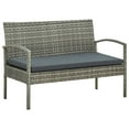 thumbnail image 3 of vidaXL 5 Piece Garden Lounge Set with Cushions Poly Rattan Grey, 3 of 5