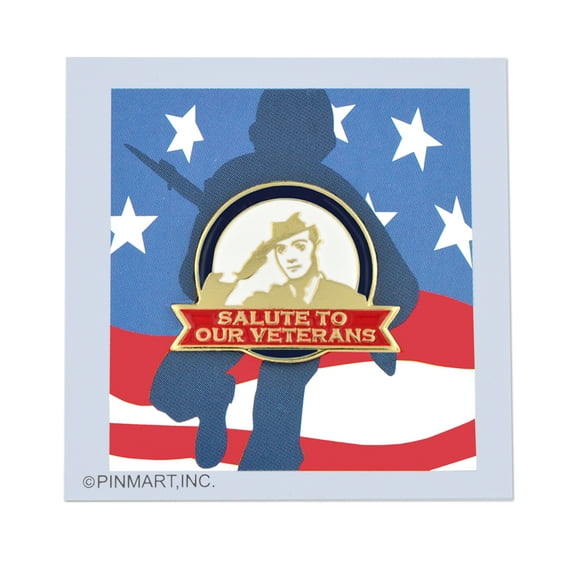 Small Veteran Pin on Military Presentation Card