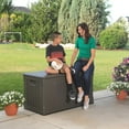 Lifetime Waterproof 116 Gallon Resin Deck Box, Dark Brown