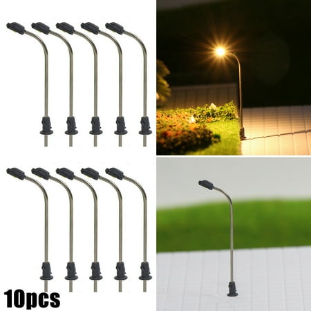 

10Pcs Model Train Z Gauge Street Light LED Platform Lamp Bonsai Decoration