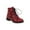 Red, variant on asdoklhq Womens Waterproof Work Boots,Autumn and Winter Flowers Color Matching Thick High-heeled Platform Women's Sleeve High Boots