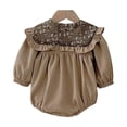 thumbnail image 3 of RMGVDSD Baby Girl Clothes Long Sleeve Onesies Floral Lace Collar Bubble Romper Baby Bodysuit Toddler Girls Fall Winter Outfits 5-9 Months, 3 of 7