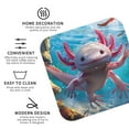 thumbnail image 3 of Honeii Cute Underwater Axolotl print Leather Coaster Set of 4, ideal for safeguarding your furniture from drinks spills and effortless cleanup-Square, 3 of 6