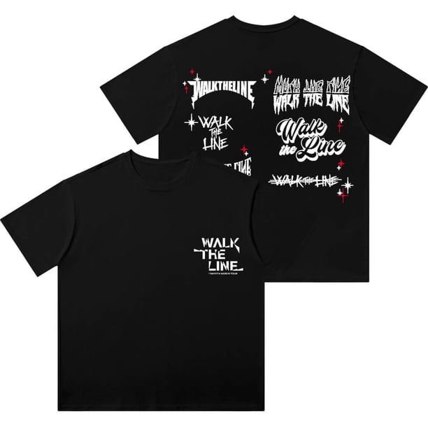 ENHYPEN Walk The Line World Tour Wash Camisetas Mujeres Hombres Algodón Cuello Redondo Camiseta de Manga Corta,3,L