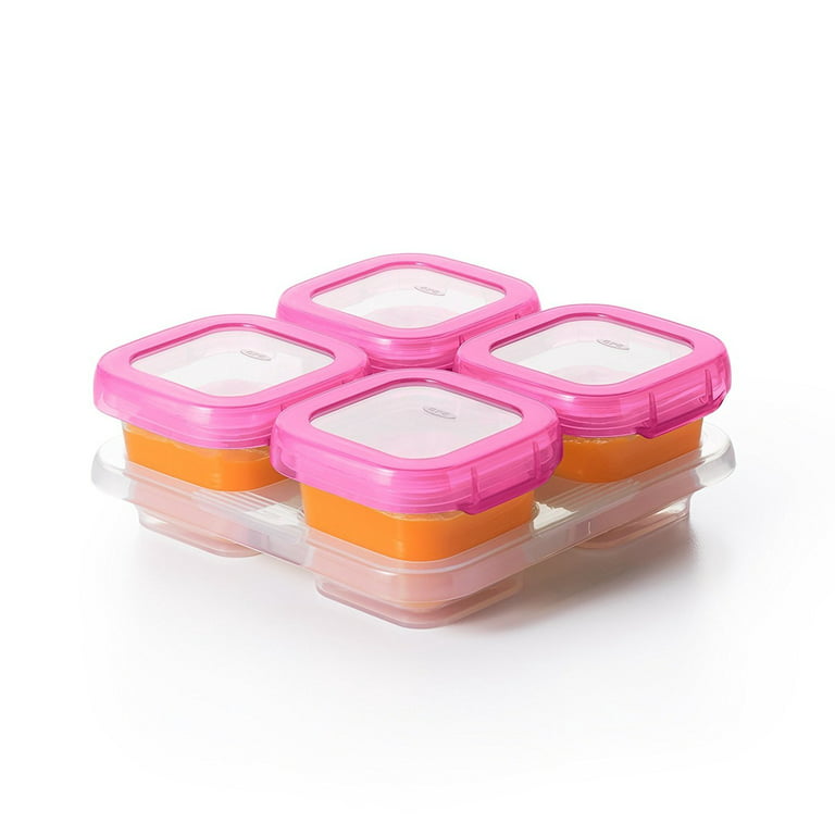 6 OXO GLASS Baby Food 4 oz Storage Blocks TEAL (6 STORAGE***EUC