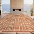 thumbnail image 2 of Design&I 8'x10' Washable Area Rug Snag-Free Checkered Dot Grid Neutral Plaid Beige Terracotta Boho Geometric for Dining Room, Large Office, Lounge, 2 of 7