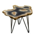 thumbnail image 4 of Benjara 20 Inch Side Accent Table, Natural Edges, Hairpin Legs, Gray Resin, Brown, 4 of 6