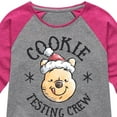 thumbnail image 3 of Disney Winnie The Pooh - Christmas Cookie Testing Crew - Toddler & Youth Girls Raglan Graphic T-Shirt, 3 of 4