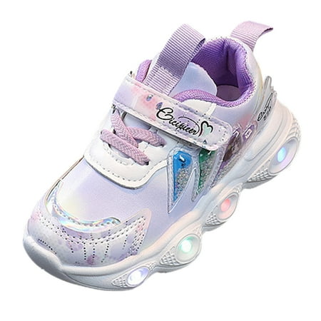 

fvwitlyh Girls Canvas Shoes Light Up Shoes For Girls Toddler LED Walking Shoes Girls Kids Children Baby Girls Size 13 Shoes