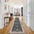 thumbnail image 2 of Hallway Washable 2'6x12 Runner Rug - Vintage Kitchen Rugs Non-slip Soft Thin Farmhouse Carpet For Entryway Low Pile Indoor Floor Decor Mat Bathroom Living Room Bedroom (black/multi 2'6"x12'), 2 of 9