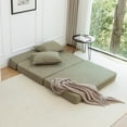 thumbnail image 4 of Demi Bonn 47" Twin Size Foldable Sofa Bed Sleeper Lounge Chair with Pillow, Convertible Floor Mattress Couch with Adjustable Backrest for Living Room, Dorm, Green, 4 of 15