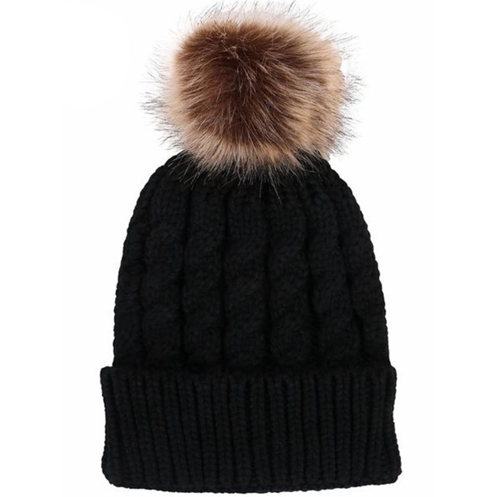 Winter Knit Beanie Hat Cap with Single 