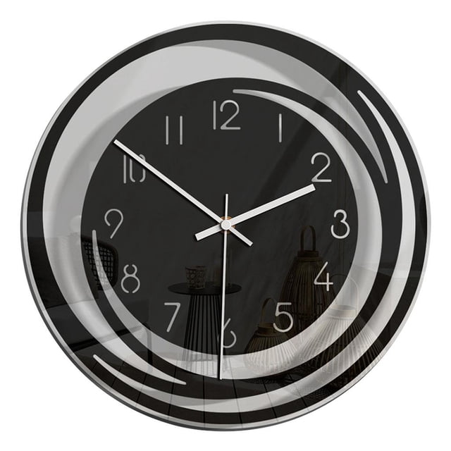 Reloj de pared redondo de 28 cm (11 pulgadas), sencillo, silencioso, de acrílico, para el hogar A