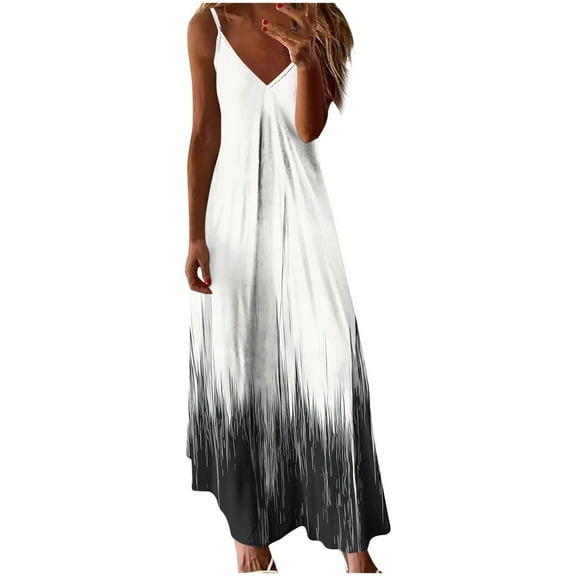 Ruimatai Women's Summer Floral Print Sleeveless Round Neck Dress Casual Beach Sundress Soft Breathable Polyester Spandex Stretchy Comfortable Party Vacation Outfit