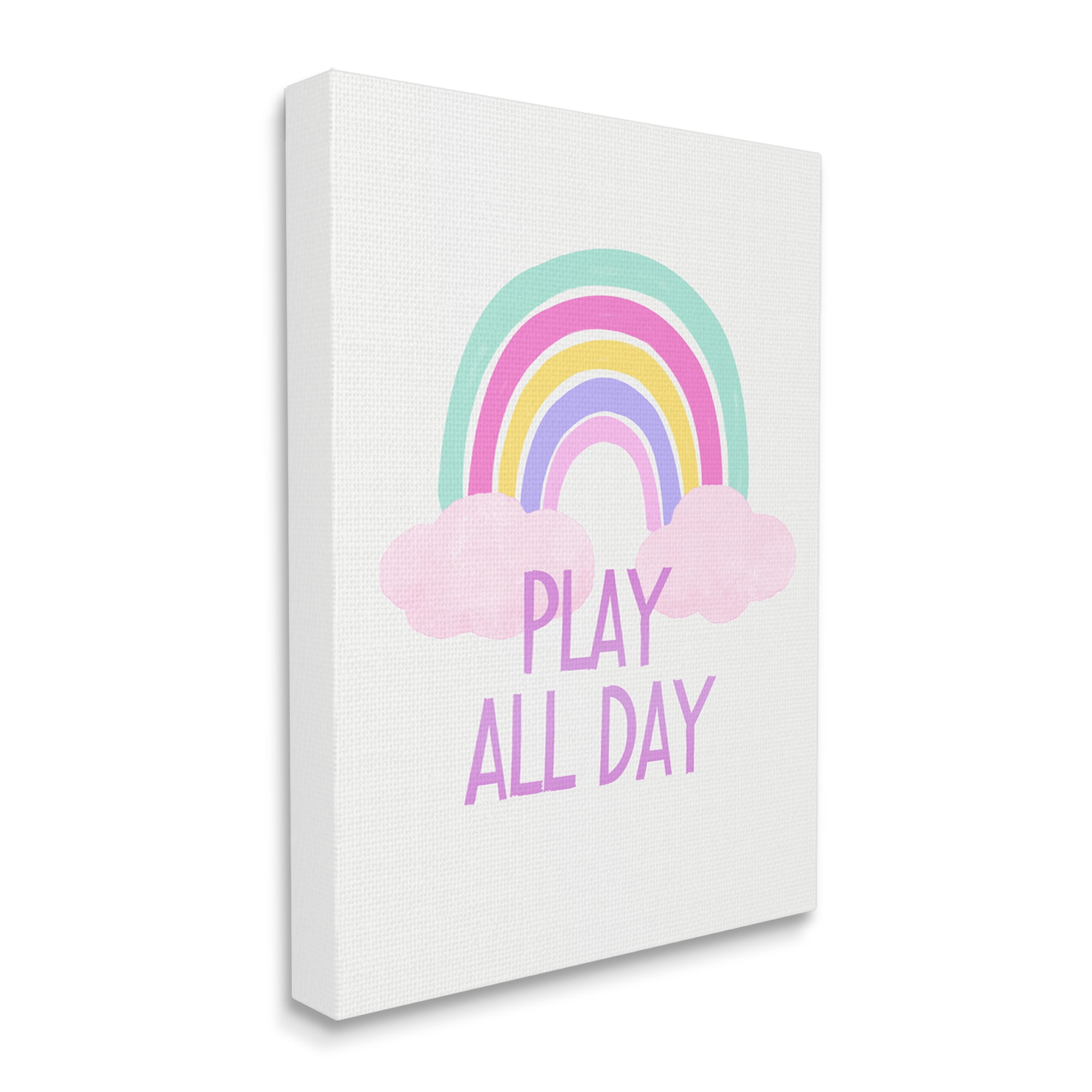 Stupell Industries Play All Day Pastel Nature Painting Gallery Wrapped Canvas Print Wall Art, 36 x 48