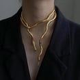 thumbnail image 3 of Snake bone chain casual style collar high design necklace accessories-gold6x900mm, 3 of 5
