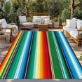 thumbnail image 2 of Mexican Stripes Outdoor Rug for Patio/Deck/Porch, Non-Slip Large Area Rug 5 x 8 Ft, Colorful Striped Mexican Fiesta Theme Indoor Outdoor Rugs Washable Area Rugs, Reversible Camping Rug Carpet Runner, 2 of 8