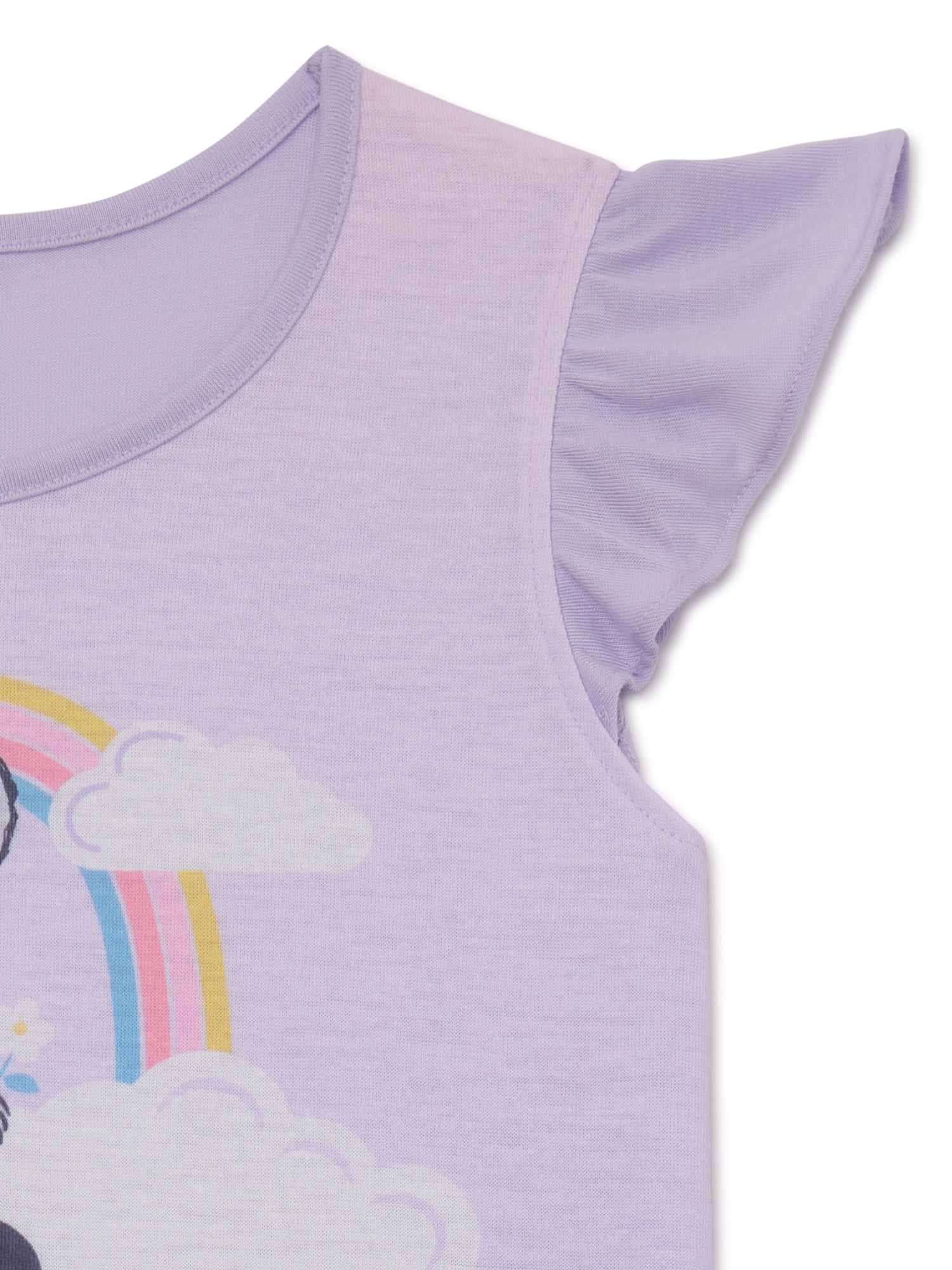 Wonder Nation Girls Short Sleeve Sleep Gown Pajama, Sizes 4-18 & Plus
