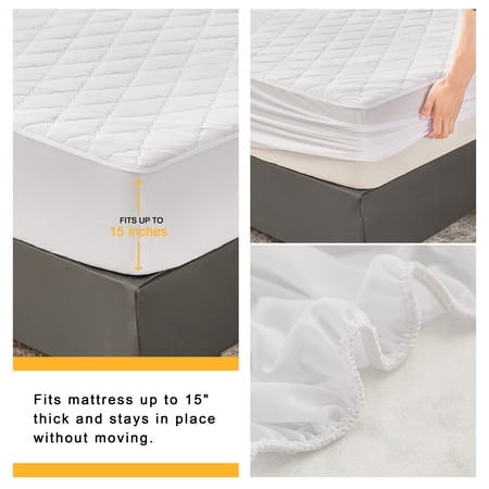 MAINSTAYS WATERPROOF MATTRESS PAD, KING 76 IN X 80 IN