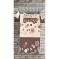 thumbnail image 3 of Ambesonne Floral Quilted Bedspread Set 2 Pcs, Spring Blossoms, Twin Size, Umber Beige Ruby, 3 of 3