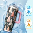 thumbnail image 4 of 30 oz Classic Red Plaid Christmas Tumbler with Handle and Straw, Stainless Steel Insulated Cup 30 oz, Leak Proof Holiday Mug, Winter Gift, 4 of 5