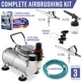 Point Zero Hobby Airbrush Starter Kit with Cleaning Set and 3 Dual